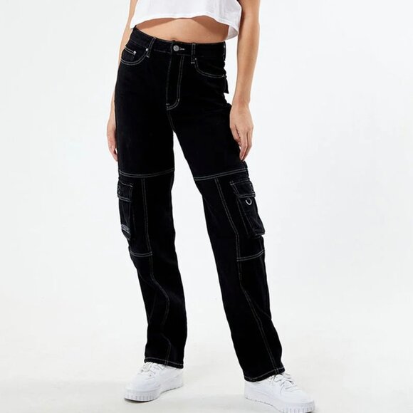 Formula 1 Denim - NWT $69 FORMULA 1 x PACSUN Black Raceway ‘90’s Boyfriend Cargo Jeans Sz 25
